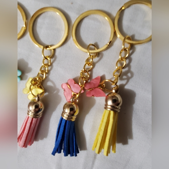 Free gift with order tassel Keychain butterfly handmade gold silver charms New ♥ - Picture 4 of 4